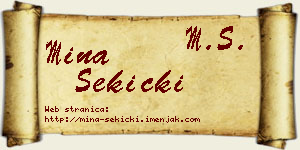 Mina Sekicki vizit kartica